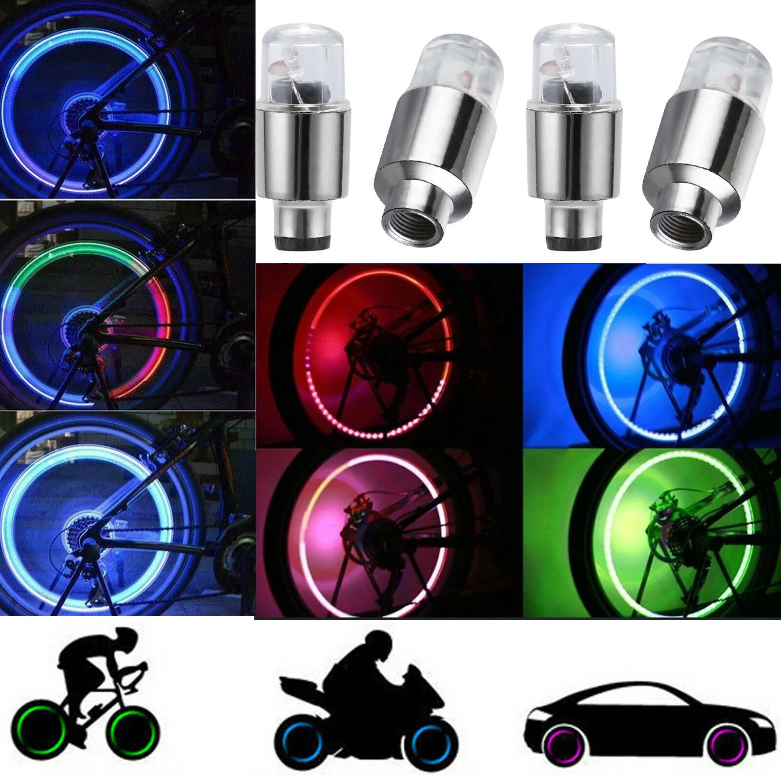 Светодиодный пылезащитный клапан для автомобильных колес и шин 10x спицевые