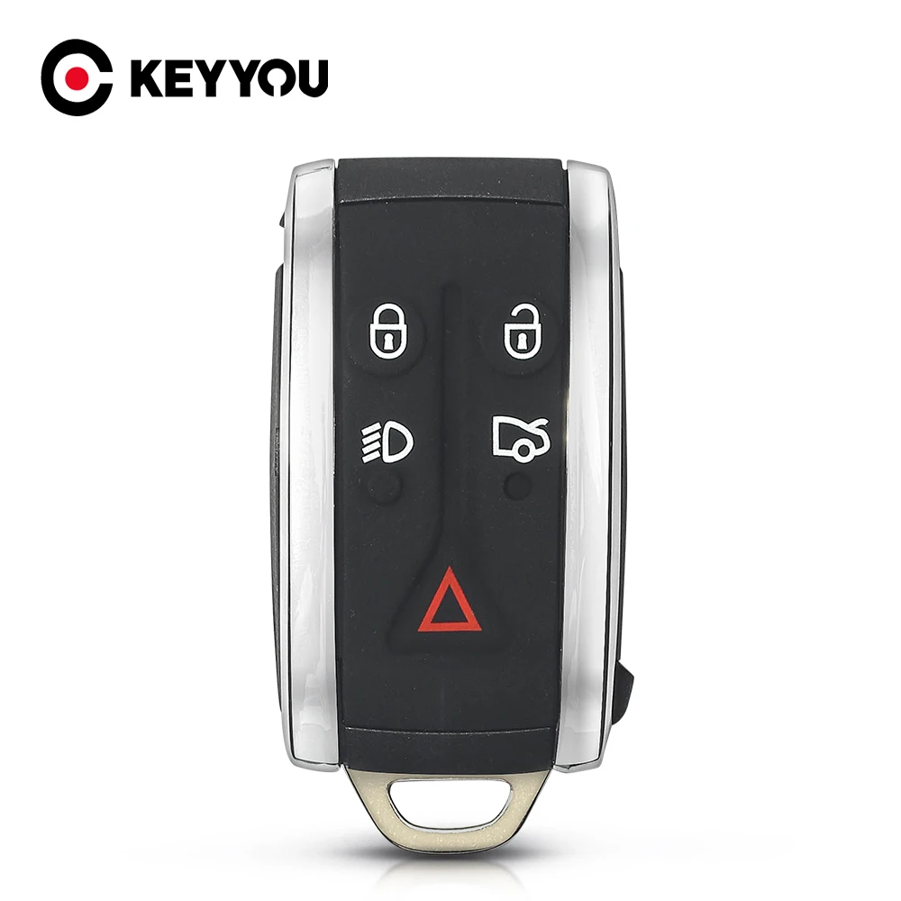 

KEYYOU New Replacement Car Key Case For JAGUAR X TYPE S XKR XF XK 2007 2008 2009 2010 2012 5 Button Remote Smart FOB Case Shell