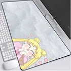 Коврик для мыши Kawlili в стиле аниме на белом фоне, милый красивый ковер для ноутбука для девочек, игровые аксессуары, белый коврик для мыши XXL, игровой Настольный коврик