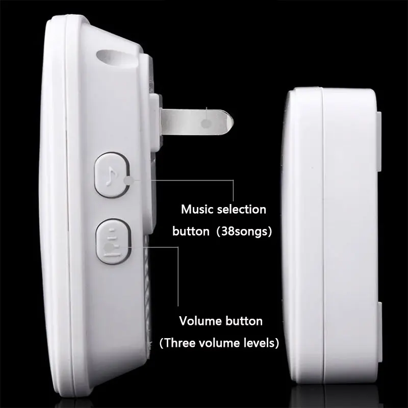 

Wireless Door Bell Remote Button Plug in Receiver Doorbell Extra Long Range