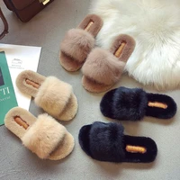 home soft slippers women spring autumn plush furry slides indoor womens house shoes warm non slip floor ladies slippers 2020