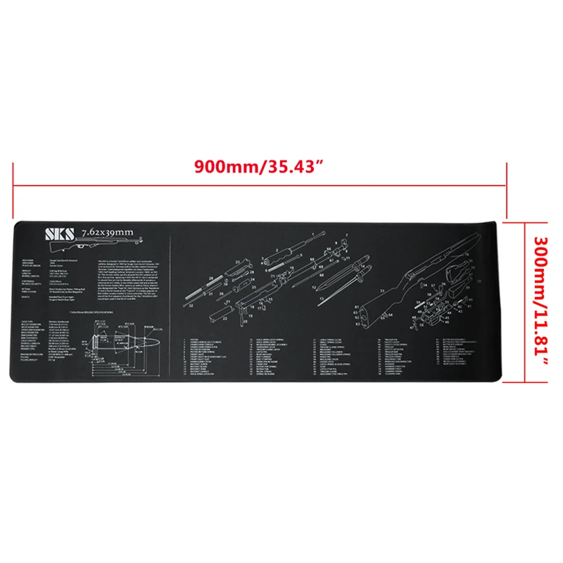 AR-10 MP5 1894 Gloc SKS пистолет для чистки резиновый коврик нескользящий чистящий коврик с схемой деталей и инструкциями оружейный коврик