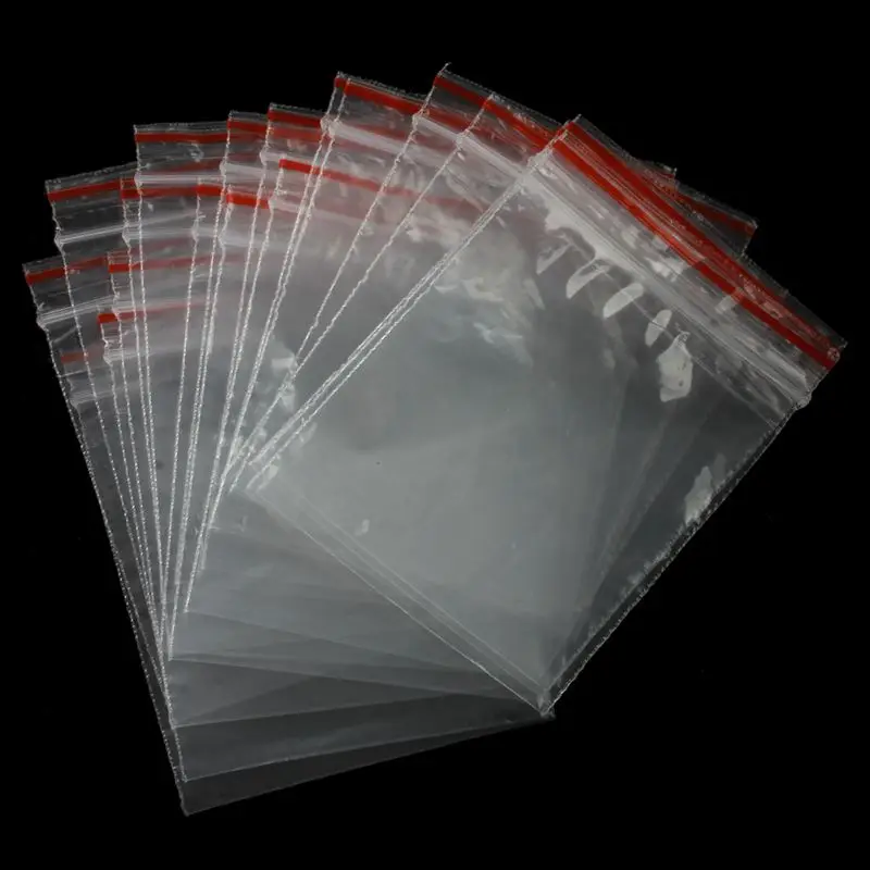 100 шт Sachet Pochette прозрачная En Plastique сумка Fermeture Pochon Pression 5X7cm|Целлофановые и