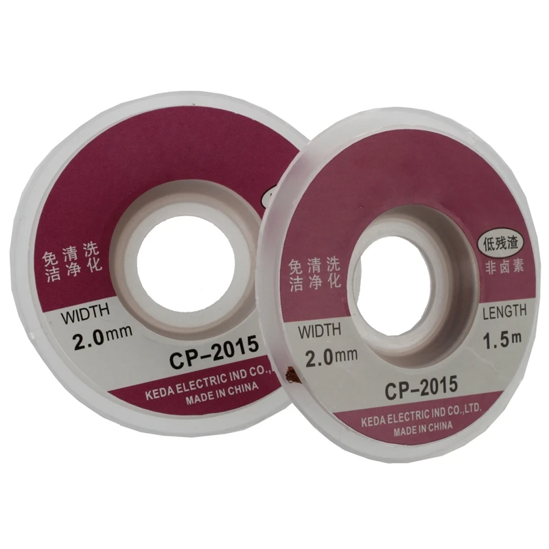 

2Pcs 2.0MM Solder Wick Remover Desoldering Braid Wire Sucker Cable Fluxed Flux