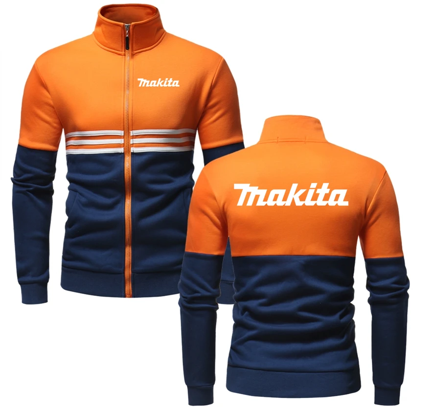 

2021 New Makita Brand Logo Print Winter Jacket Men Thick Warm Jacket Slim Casual Hooded Mens Parka Men Cotton Thick Print Jacket