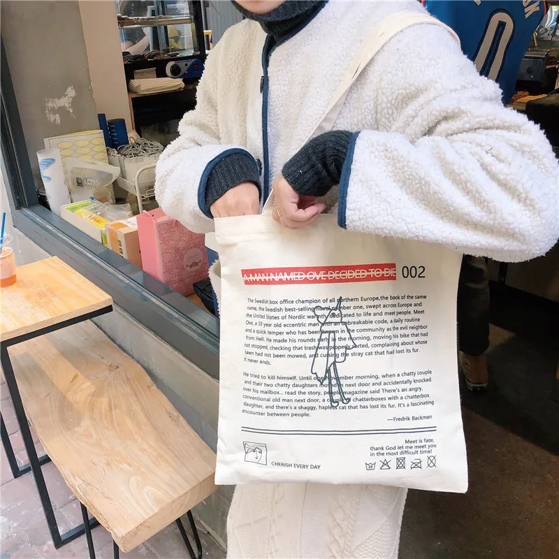 Сумка тоут из натурального хлопка с принтом в виде английской