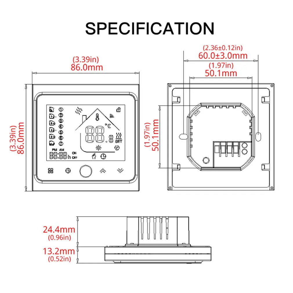 

Smart Thermostat Temperature Controller for Water Electric floor Heating Water/Gas Boiler Works with Alexa Google Home