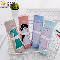 Roll Pencil Case Linen Pencil Bag Roll Pocket Protector Pen Insert Big Space Makeup Brush Pencil Bag Roll25PCS