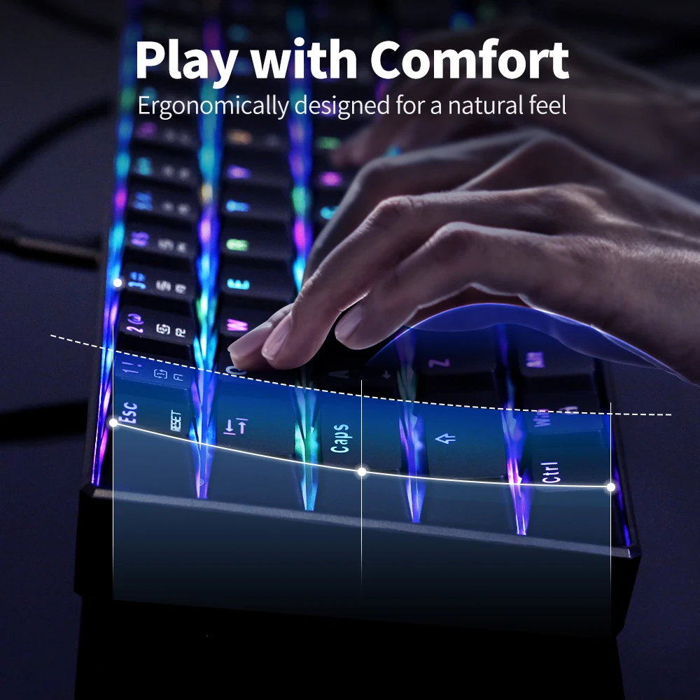 Механическая игровая клавиатура MOTOSPEED CK61 61 клавиша RGB Anti ghosting с подсветкой для