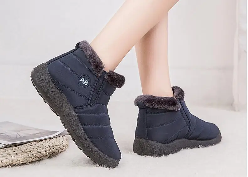 New Women Winter Snow Shoes Snow Boots Warm Plush Antiskid Bottom Thermal Waterproof women Ski Boots Size 35-43 C418