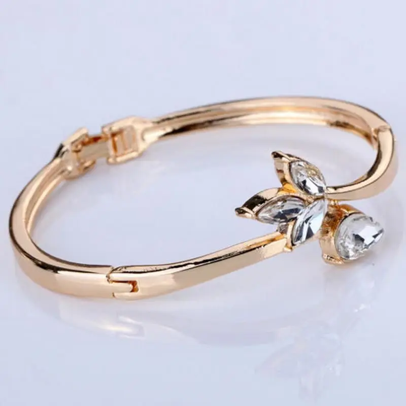 

Fashion Women/Lady's Color Clear Austrian Crystal Flower Bracelets & Bangles Jewelry Gifts