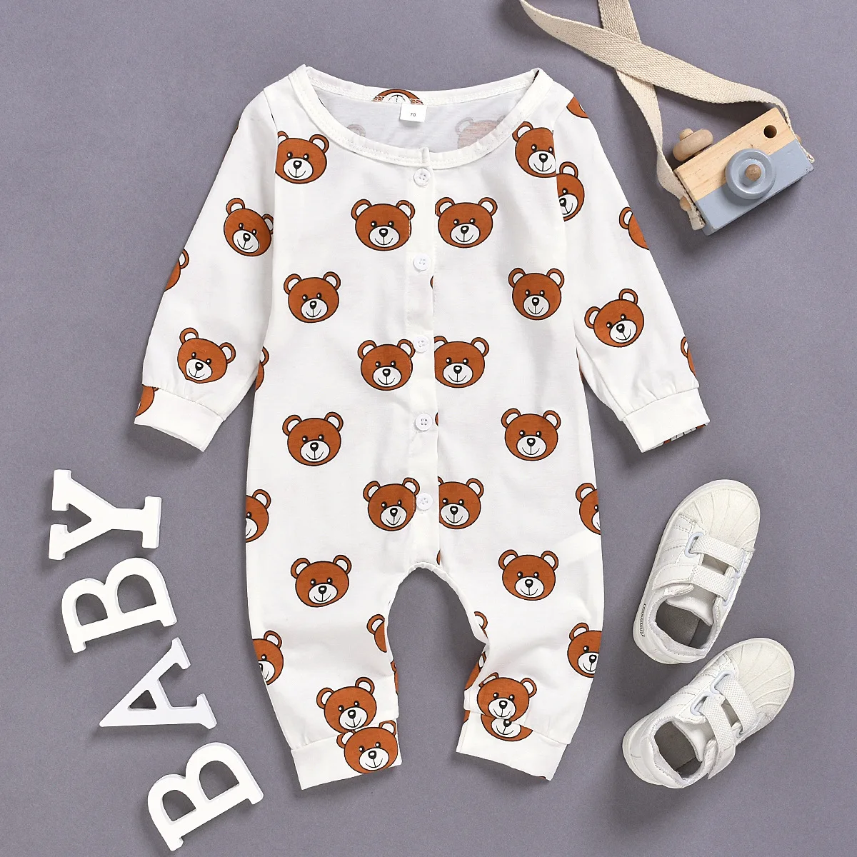 Детский комбинезон с длинным рукавом принтом |