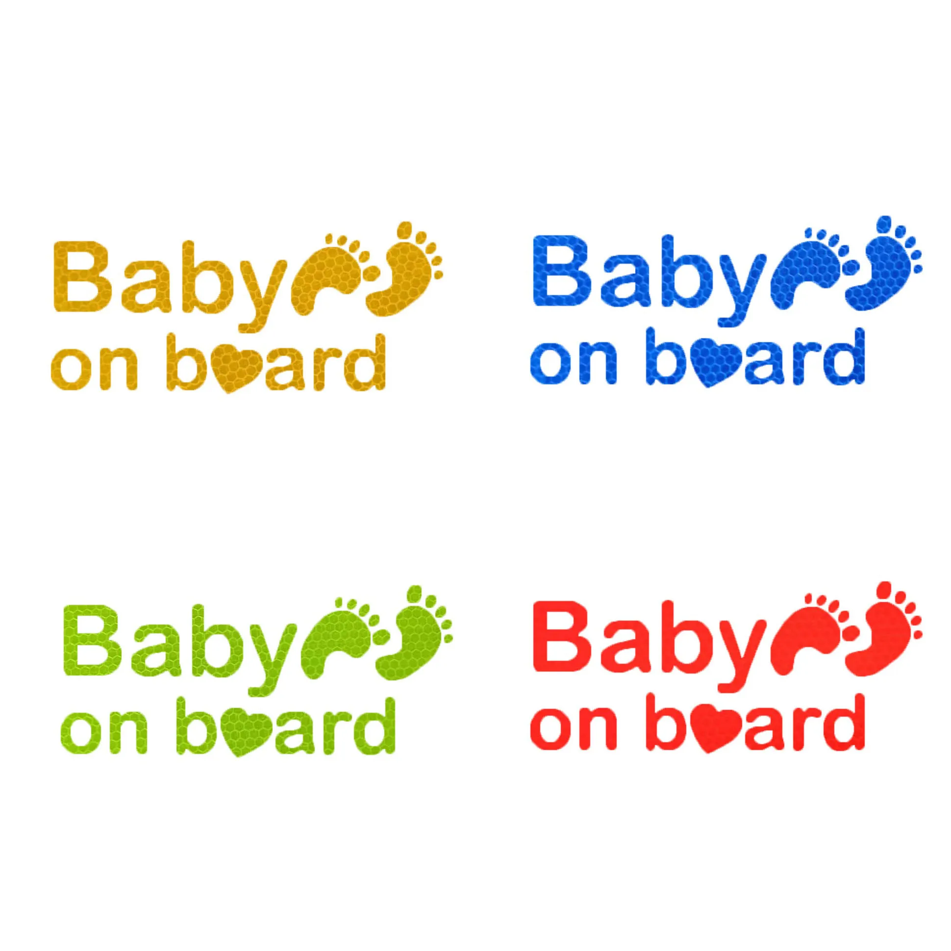 

Reflective Car Stickers and Decals Baby on Board Safety Sign Bumper Sticker Warning Strip Decal for Car Styling Decor 16cmx7cm