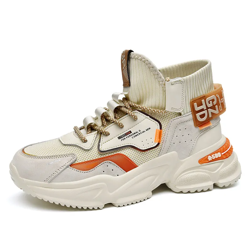 

Fashion Men Sneakers Breathable Mesh Shoes Outdoor Trainers Trend Casual High Top Lace-up Soft Work Walking Zapatos De Hombre