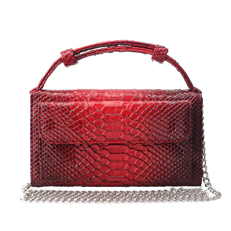Crocodile Genuine Leather Handbags Women's Fashion Brands Luxury Tote Messenger Bags Chain Shoulder Female Party Clutch Bag|Сумки с
