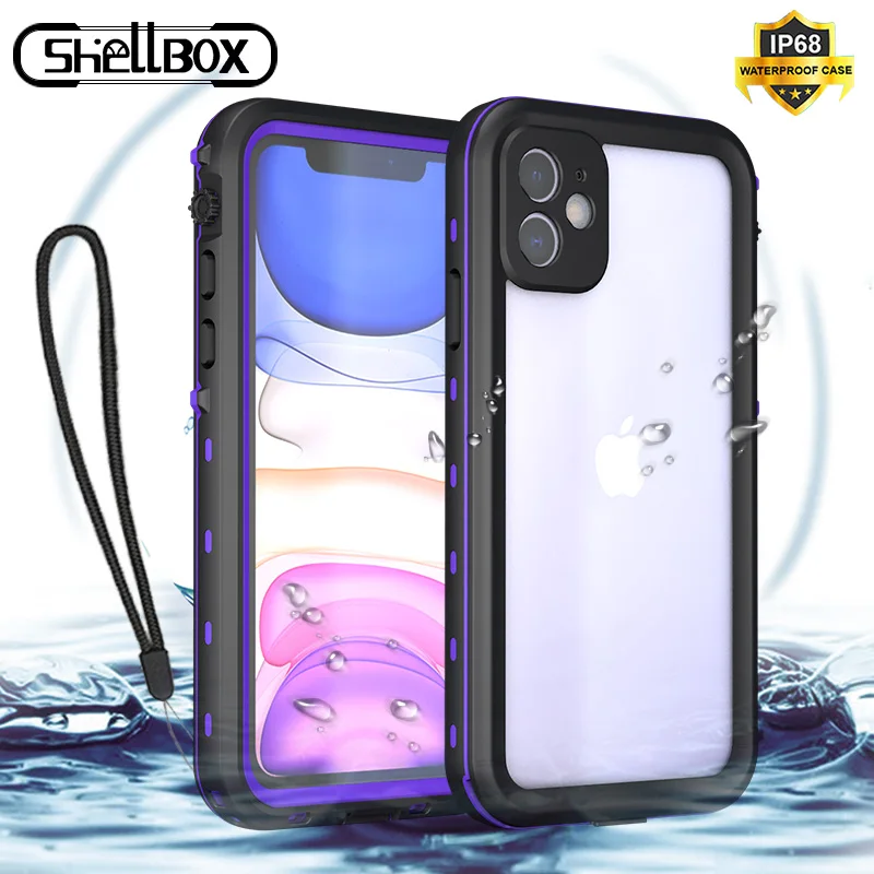 Чехол Shellbox IP68 Водонепроницаемый для iPhone 12 11 Pro Max ударопрочный пылезащитный чехол