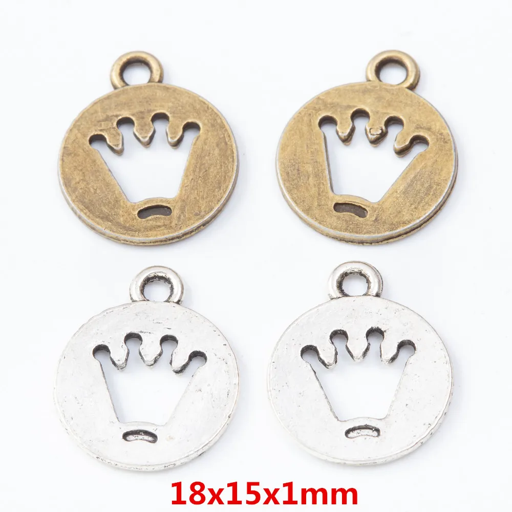 

180pieces antique bronze zinc alloy Crown jewelry pendants DIY jewelry making accessories 7651