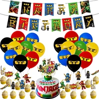 ninja themed birthday sets ninja avatar print balloons banner streamer cake toppers children birthday party decorations sets