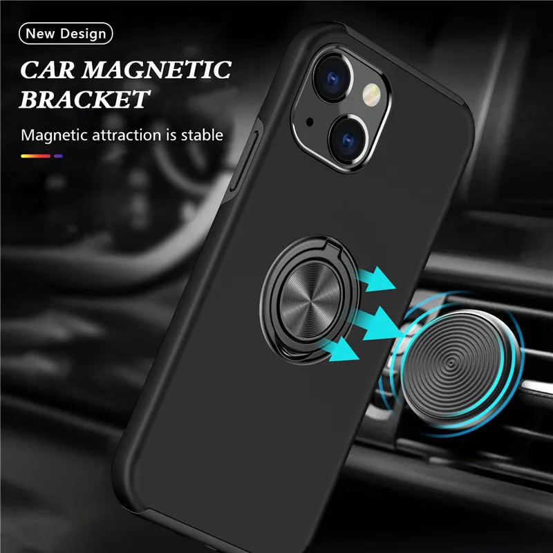 Magnetic Ring Invisible Holder Phone Case For iphone 12 13 mini 11 pro Xs max XR X 8 7 6 Plus Finger Ring Car Holder Stand Cover