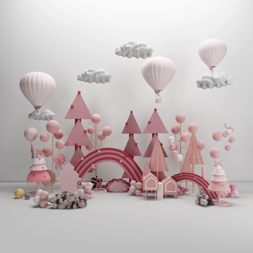 

Фон для фотосъемки с изображением розового леса для детской комнаты