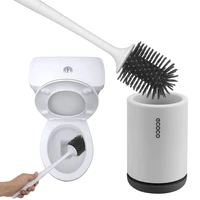 bathroom clean floor standing toilet bowl brush with holder handle tpr silicone wall mounted random gray or black soft bristles