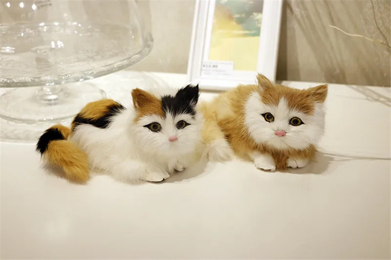 Кошка плюшевые игрушки куклы прекрасная настоящая Реалистичная кукла плюшевые животные кошки черный милый плюшевый Декор для дома, с изображением кота детская игрушка, подарок