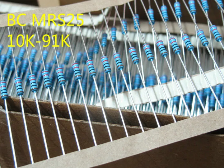 50 шт. VISHAY BC MRS25 0 25 вт 1/4 10K-91K 1% медный ножной металлический пленочный аудио резистор