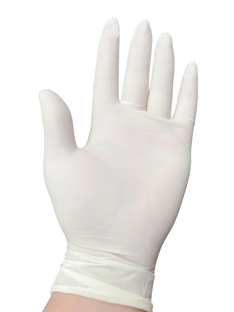 100 шт одноразовые латексные перчатки белые Нескользящие кислотные и щелочные