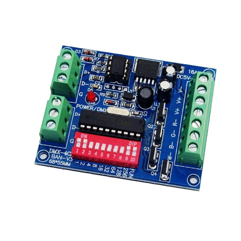 Лучшая цена 1 шт. DC12V-24V 4 каналов Dmx 512 декодер светодиодный диммер контроллер |