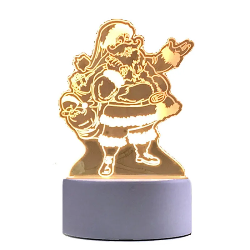 

Baby Kids Birthday Lights Santa Claus Christmas Tree 3D Lamp Acrylic LED Night Light Valentines Day Gift Wedding Decoration