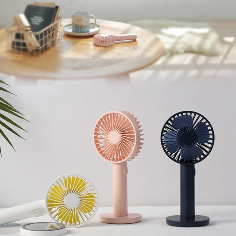 

Handheld Fan with Cosmetic Mirror Rechargeable Air Cooler for Home