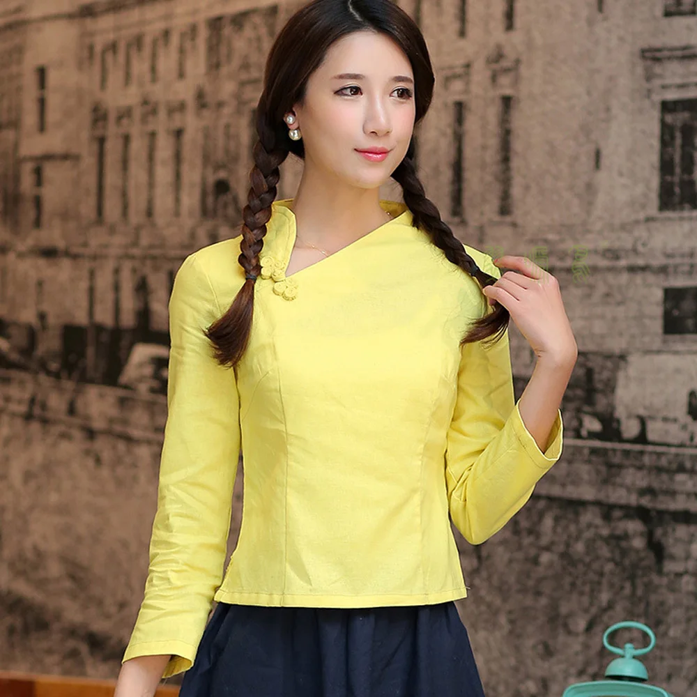 Китайская одежда топ в традиционном стиле Ципао винтажный Модный жаккардовый