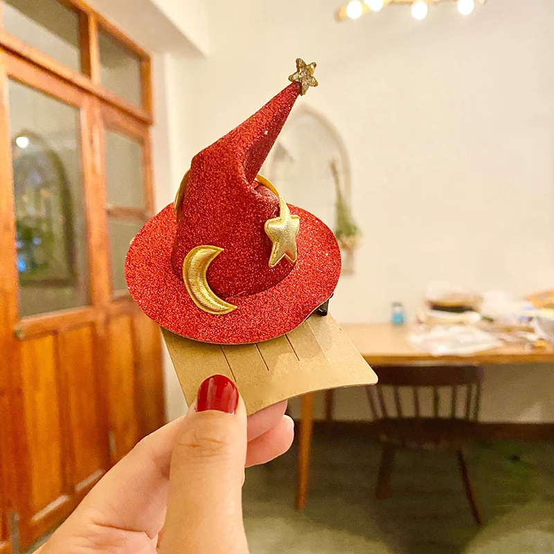 

Halloween Decoration Children Wizard Witch Hat Hairpin Masquerade Props Hair Clips Dress Up XRQ88