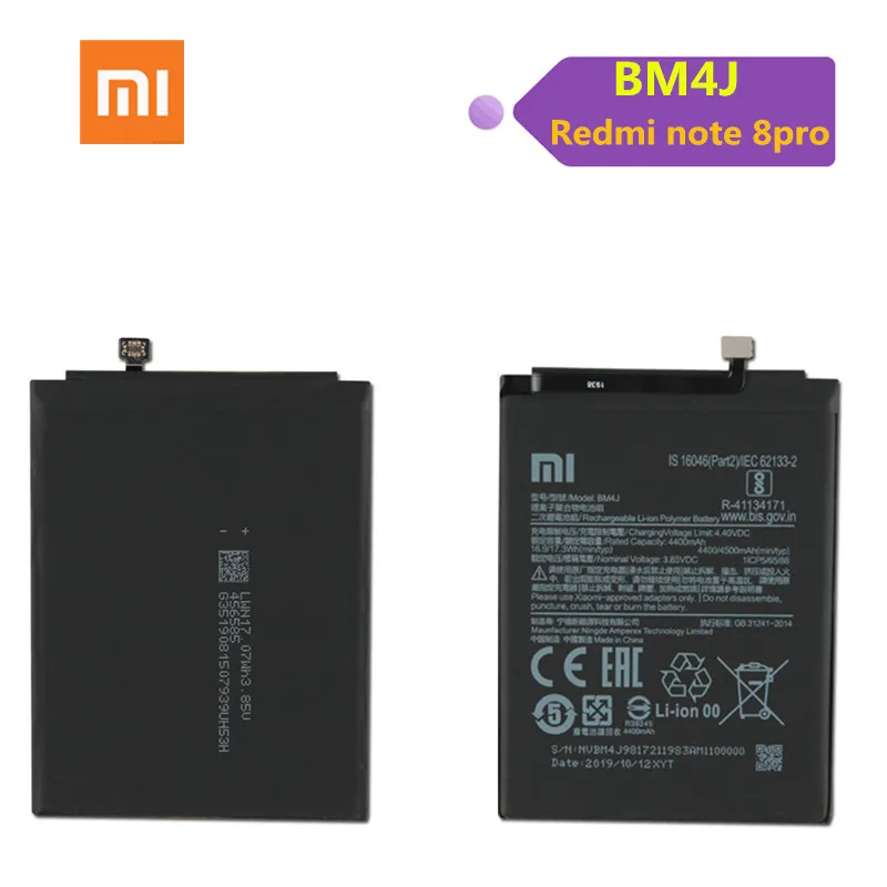Аккумулятор для телефона Xiaomi Mi BM4J оригинальный сменный аккумулятор Redmi Note 8 Pro 4500