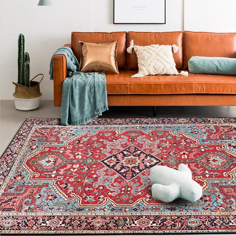 

Persian Bohemia Carpets for Living Room Turkey Large Rug Anti-Slip Decor Area Vintage Rectangle Carpet Parlor Bedroom Home Rugs