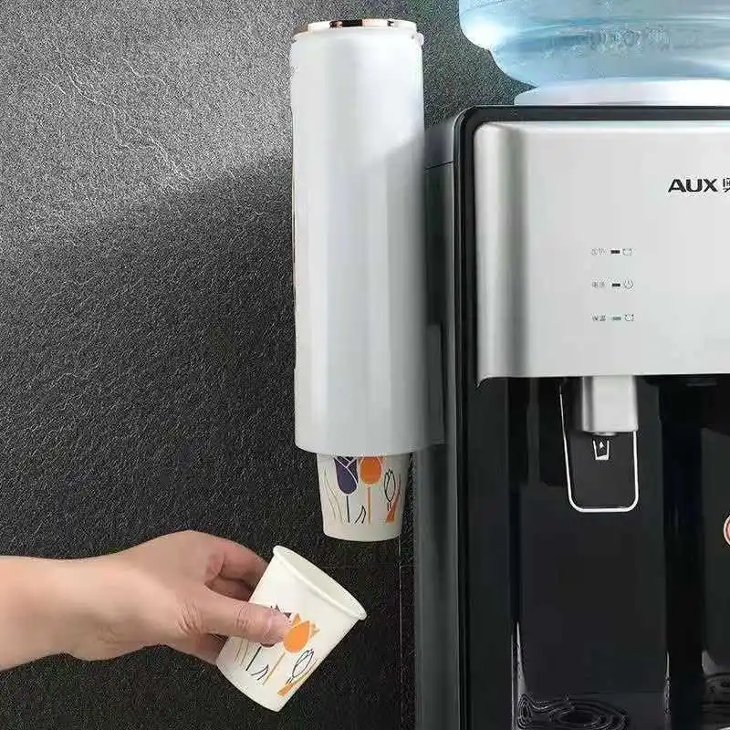 

Water Cup Dispenser Holder Household Disposable Plastic Cup Rack Punch-free Wall-mounted Cup Storage Organizer