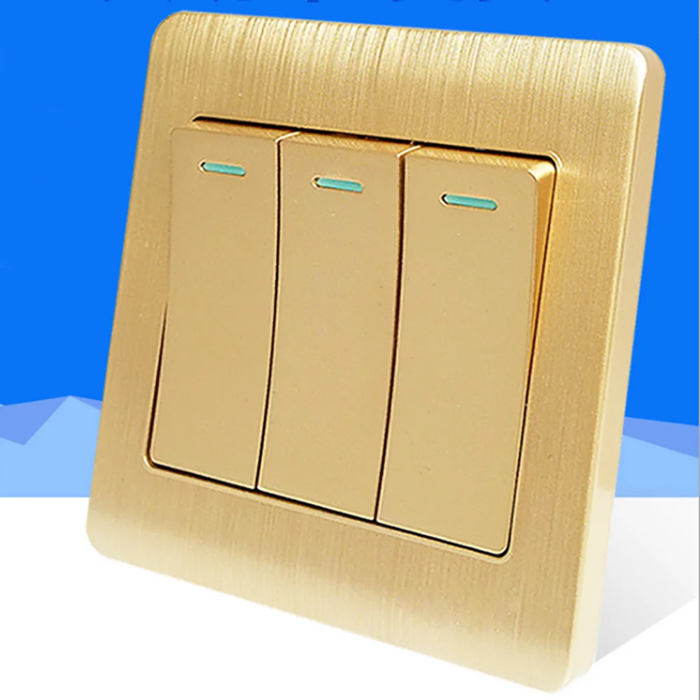 SANDIY Panel 3 Gang 1 Way 2Way Reset Switch Pulse Momentary Contact Push Button Wall Light 16A | Обустройство дома