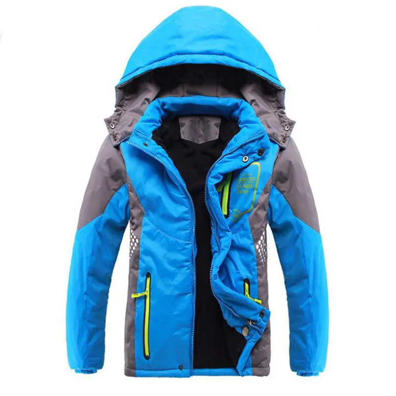 Пуховик детский для мальчиков 5-16 лет зимний водонепроницаемый |