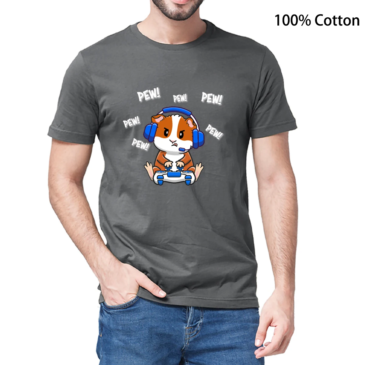 Унисекс 100% хлопок морская свинка видеоигра дикая природа животные модная