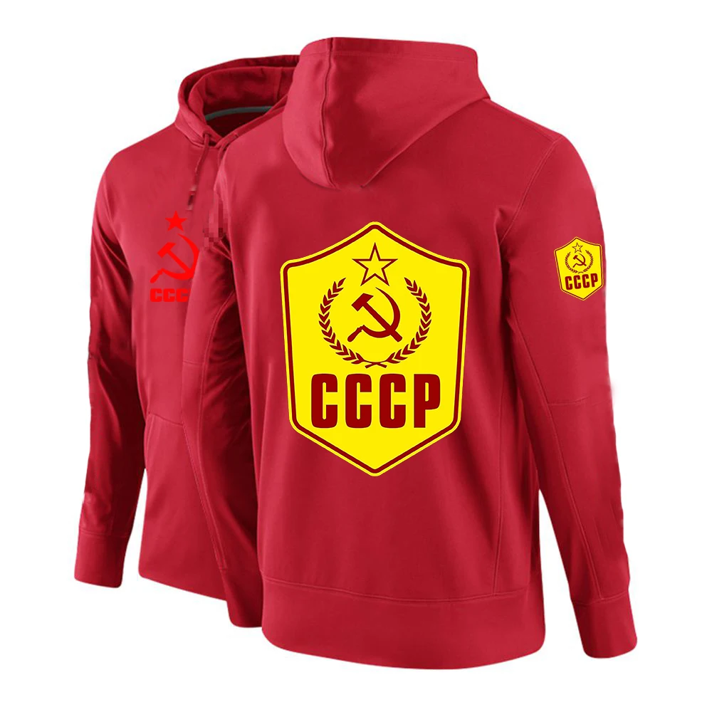 

New Autumn Winter Brand Mens CCCP Sweatshirts Men High Quality Letter Printing Long Sleeve Fashion Mens Sport Hoodies