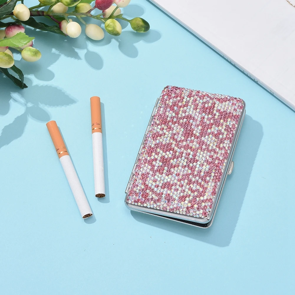 

Bling Diamond Crystal Cigarette Box Case Bling Bling Pocket Carrying Cigarettes Storage Holder