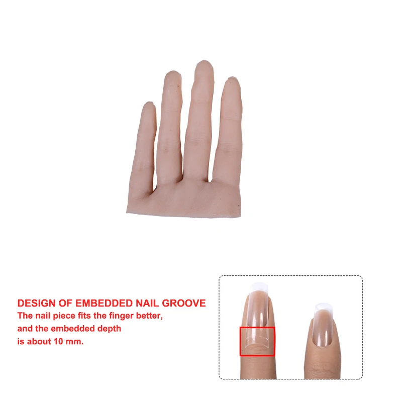 

Silicone Simulation Fake Hand For DIY Nails Practice 3D Model Mannequin Manicure Moveable flexible Display Hand Manicure
