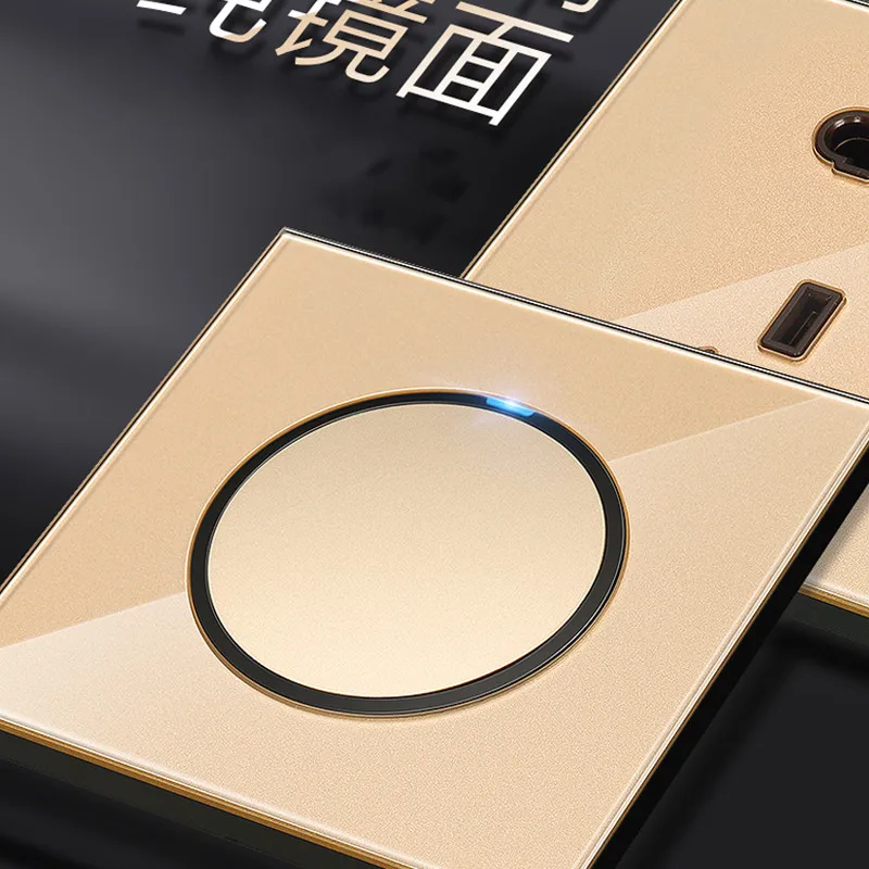 Стеклянный выключатель цвета шампанского золотого и белого 1 банда 2 банды 3 4