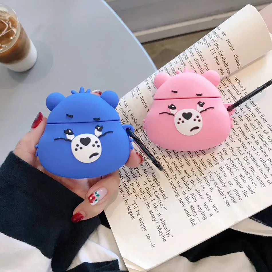 3D чехол для наушников для AirPods, силиконовый чехол, милый ins, медведь, собака, чехол для Apple Air pods 2, наушники/Earburd/Earpods, чехол, ремешок