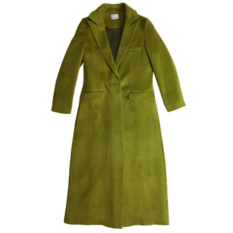 

DEAT Women Green Patchwork Pockets Single Button Blazer New Notched Long Sleeve Loose Jacket Fashion Spring Autumn 2021 7E0238