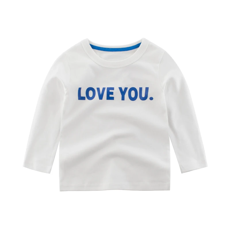 Футболка с длинным рукавом для мальчиков мультяшным принтом животных на весну и