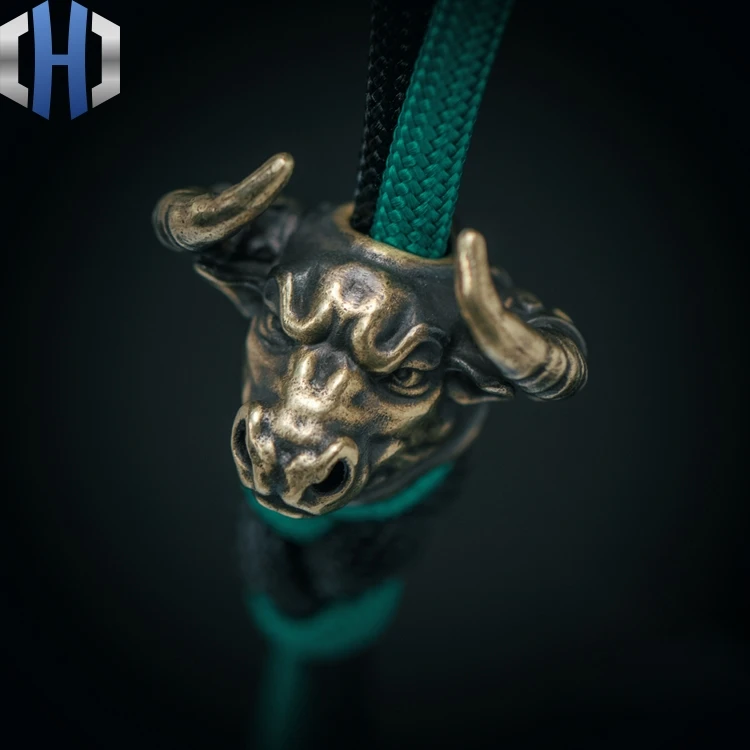 

Original Taurus Knife Beads Bull Head Car Key Pendant Outdoor EDC Survival Paracord Beads