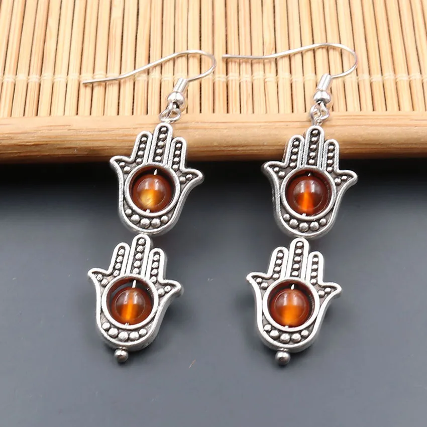 Серьги подвески XSM Hamsa в форме руки Фатимы серьги ладони для женщин и девушек