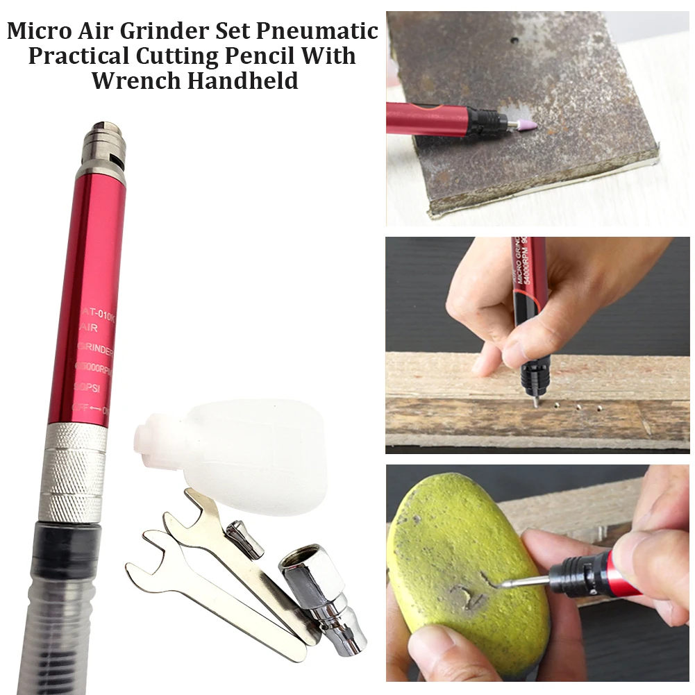 

Pneumatic With Wrench Micro Air Grinder Set Practical Power Tool Mini Multifunctional Cutting Pencil Handheld Milling Polishing