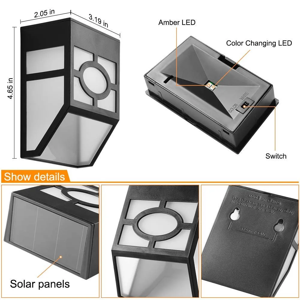 Светильник настенный водонепроницаемый на солнечной батарее 1/2 шт.|Комнатные